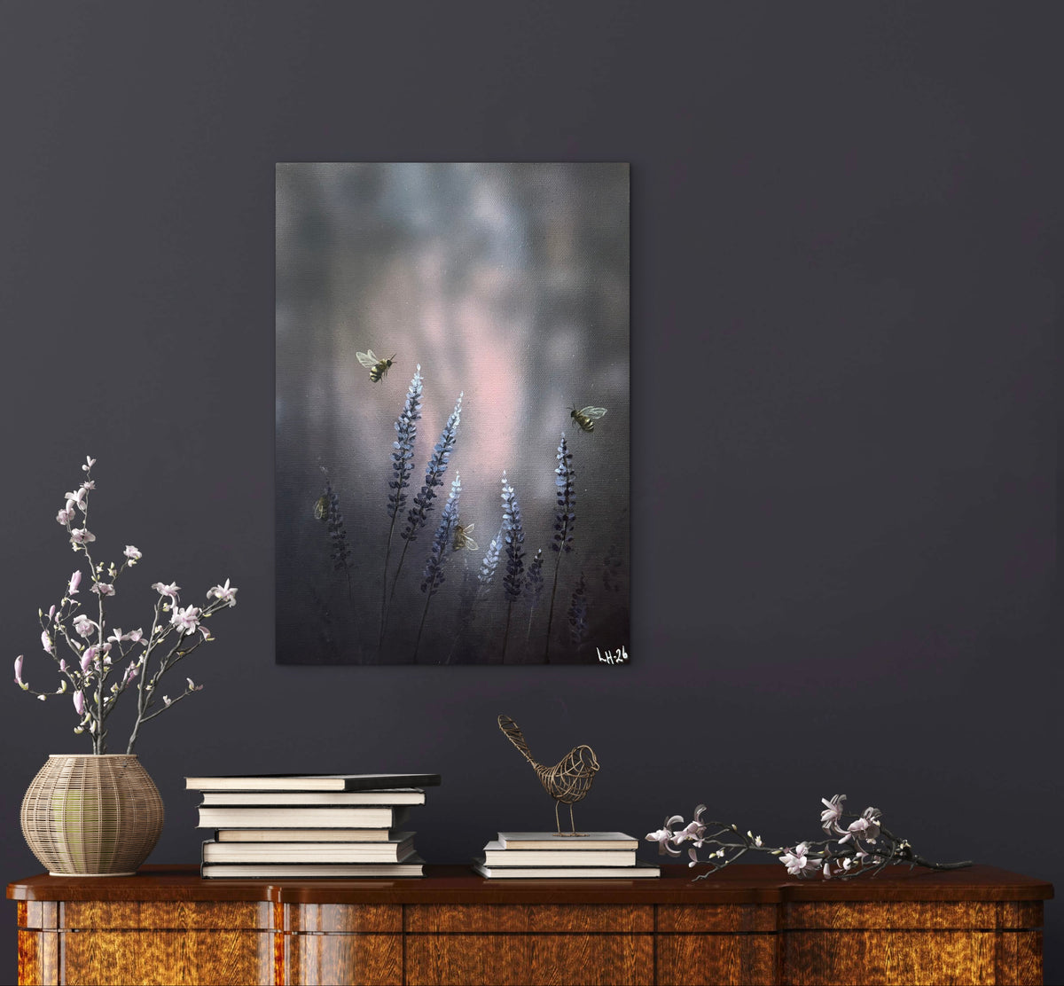 Honungsbin bland lavendel